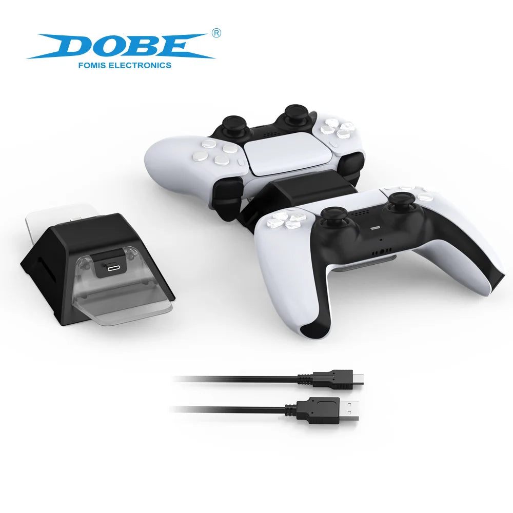 Dual Fast Type-C Charger Docking Station for PS5 Controller, Charging Stand With LED Indicator for PlayStation 5 Gamepad