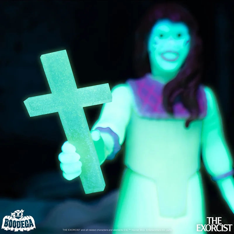 Figura de acción de la película de terror, modelo coleccionable de juguete de Halloween para niños, versión luminosa de Regan, inventario 7