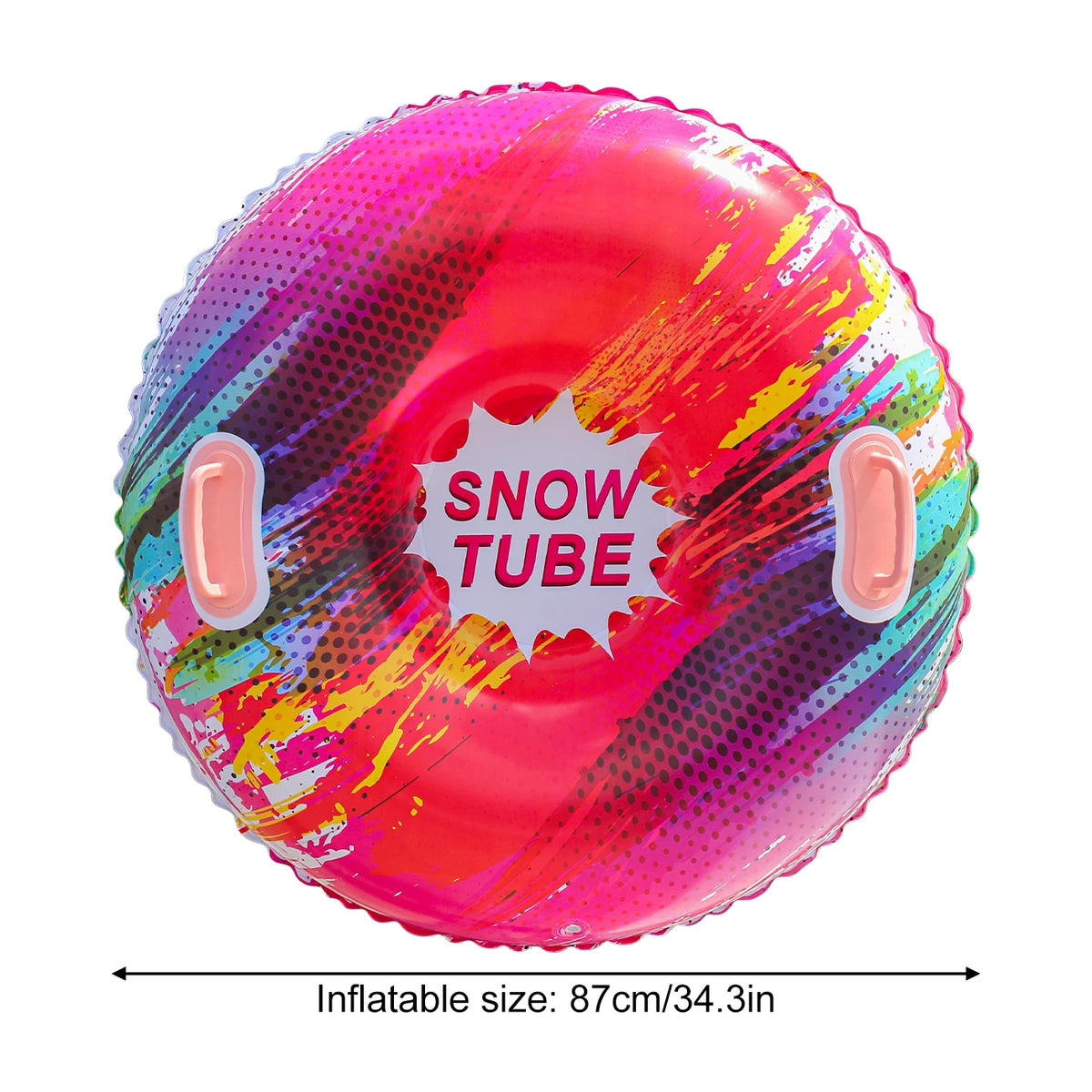 Tubo inflable para nieve con asas, 82/87cm, resistente, trineo redondo para adultos, para esquiar al aire libre, 1 ud.