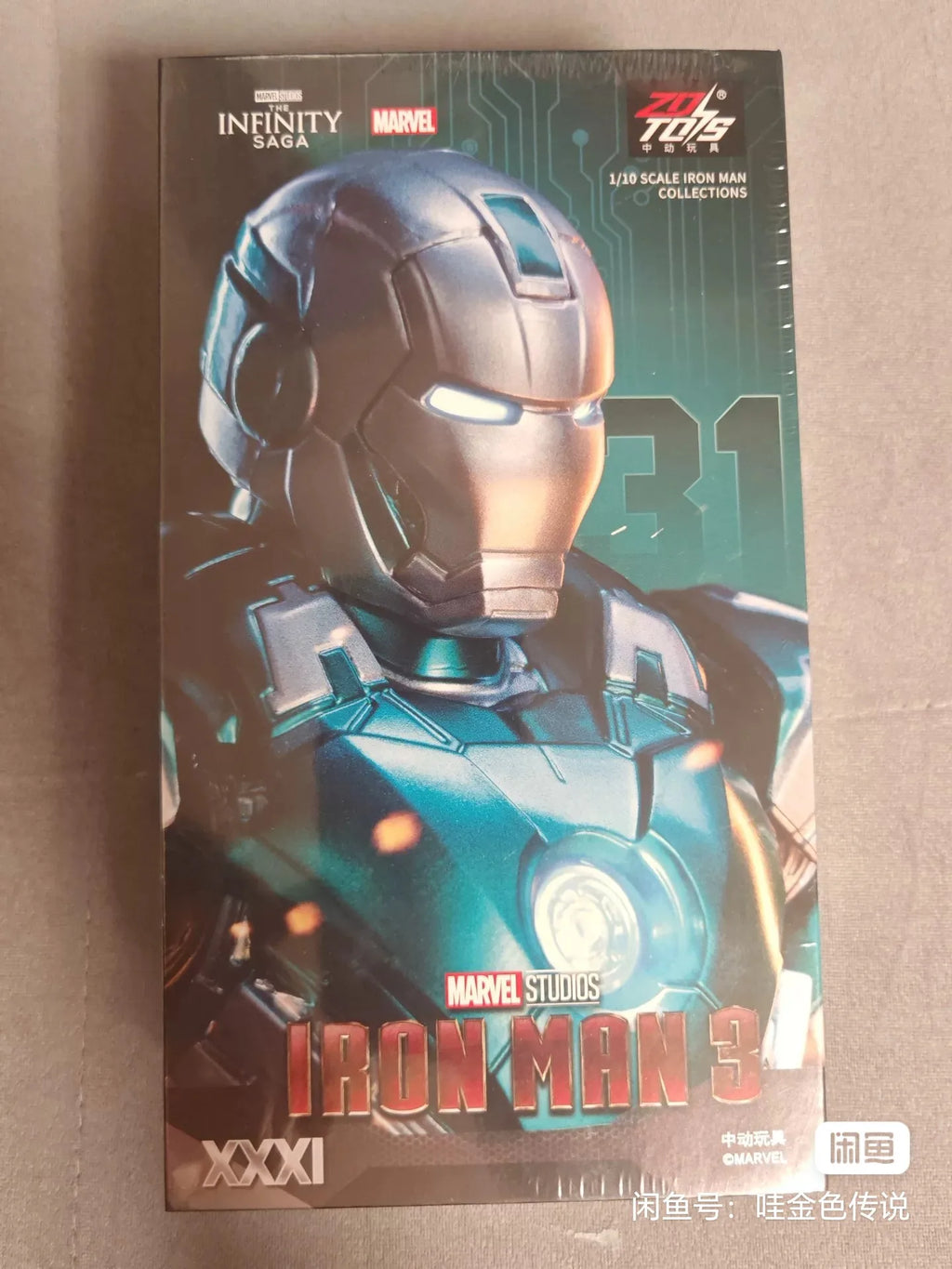 Figura de acción de Iron Man Mk31 de Zd Toys, de la serie Marvel, con articulaciones móviles, modelo coleccionable, ideal como adorno de escritorio o regalo para los fans.