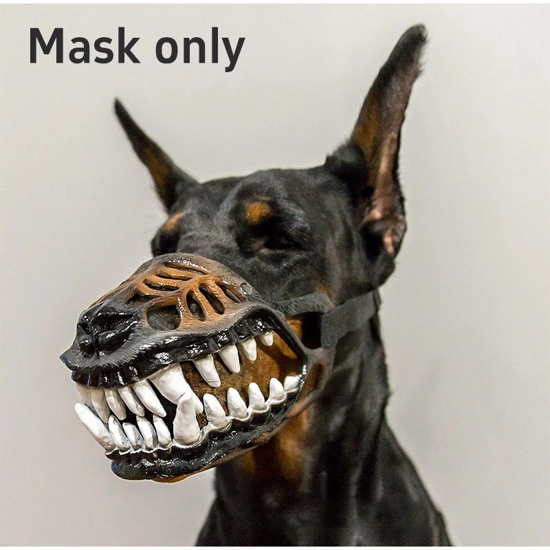 Máscara de Silicona de Dientes de Terror para Perro con Sangre, Divertida para Halloween, Ajustable, Máscara de Monstruo Hell Hound, para Fiesta, Cosplay de Mascotas, Divertido Accesorio para la Cabeza