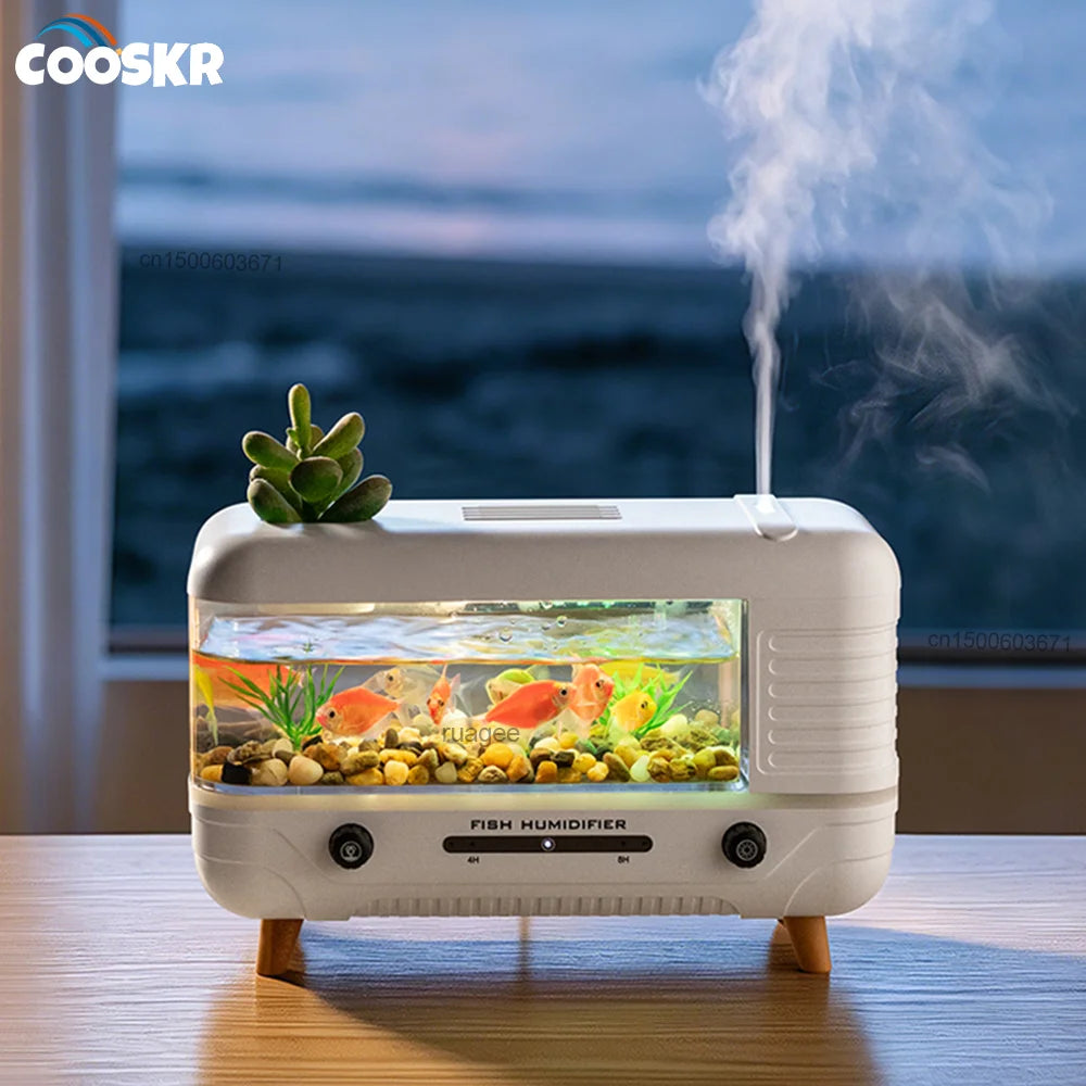 Humidificador de Aroma para Pecera, Humidificador de Aire, Difusor de Aceites Esenciales para el Hogar, Mini Humidificador de Aromaterapia con Luz Nocturna LED