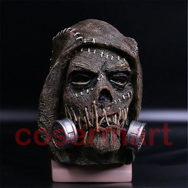 The Scarecrow Skeleton Masks Dr. Jonathan Crane Mask Latex Scary Funny Blocks Superhero Halloween Costume Party Prop for Adult