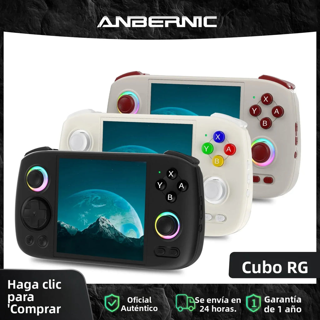 Consola de Juegos Retro Portátil Anbernic RG Cube, 64 bits, Android 13, Unisoc T820, Pantalla IPS de 3.95 Pulgadas, Joystick Hall, Efecto de Iluminación RGB