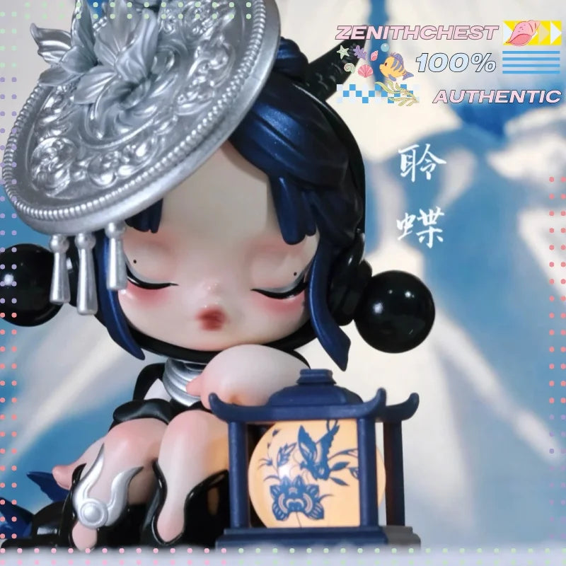 Vitrina de exhibición para figuras POPMART SKULLPANDA Lingdie - Cubierta de cristal premium a prueba de polvo, casa de muñecas, paisajismo DIY personalizado