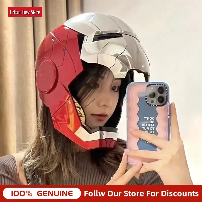 Casco Original de Iron Man MK5 de Avengers 1:1, Máscara Eléctrica Transformable con Activación por Voz, Coleccionable, para Regalo
