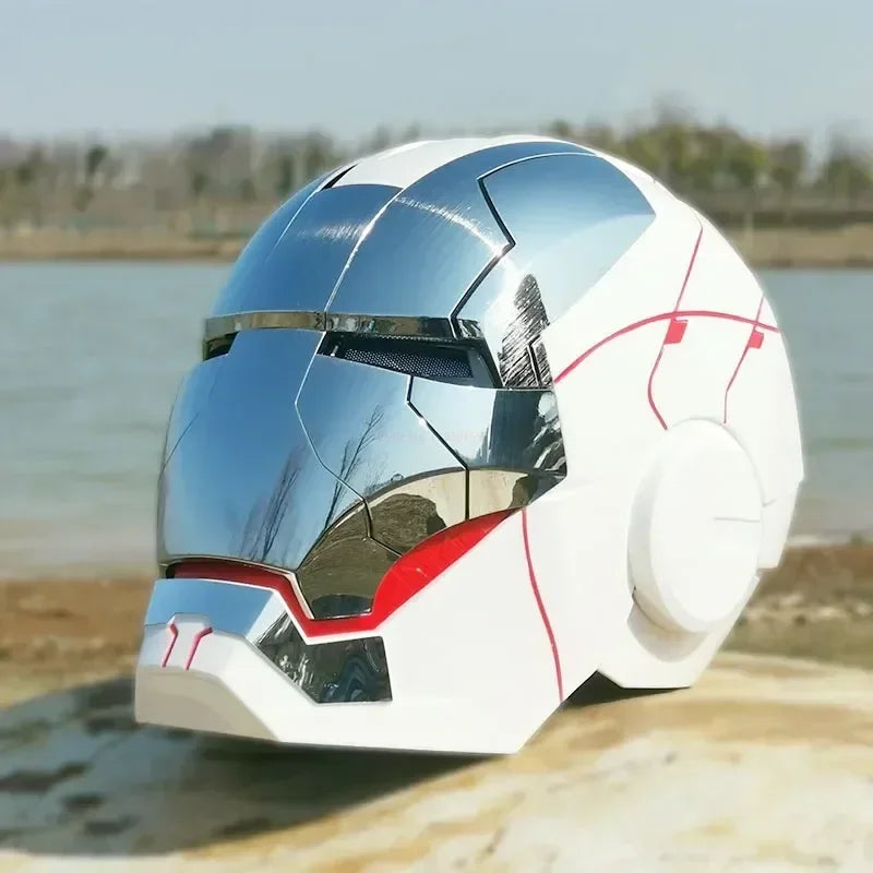 Casco de Iron Man Mk17 Mk5 de los Vengadores, Automático, 1 a 1, Apertura y Cierre Eléctrico, Control Remoto por Voz en Inglés, Juguete de Cosplay, Regalo de Cumpleaños