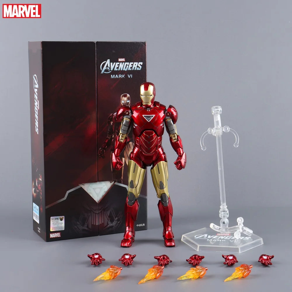 ZD Toys Iron Man figura de acción Mark 35 pargo rojo Iron Man MK 24 MK 22 MK 47 Tony Stark Ironman figura acción coleccionar juguete para regalo