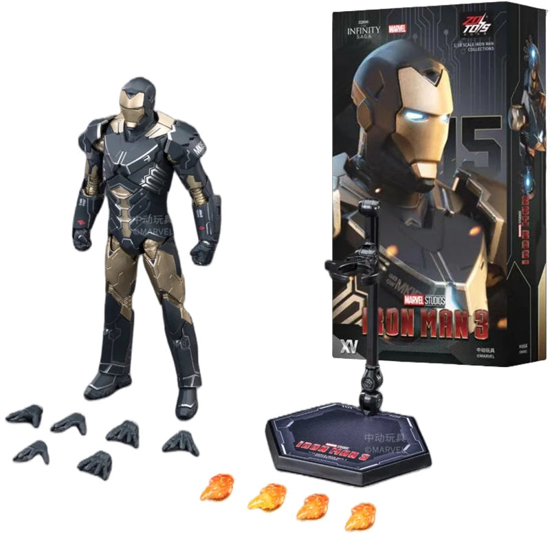 ZD Toys Iron Man figura de acción Mark 35 pargo rojo Iron Man MK 24 MK 22 MK 47 Tony Stark Ironman figura acción coleccionar juguete para regalo