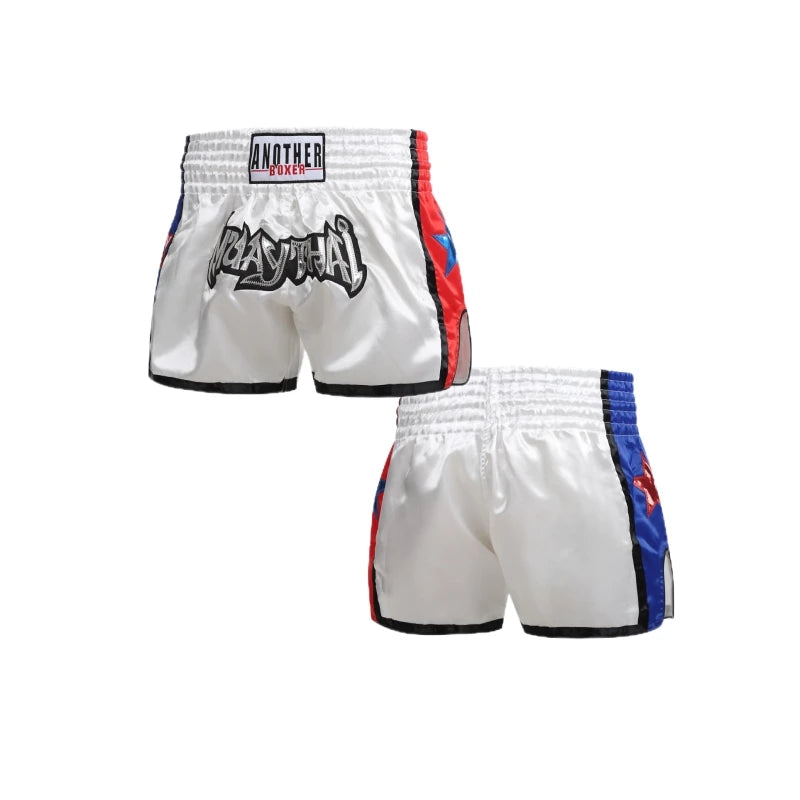 Pantalones Cortos de Muay Thai para Hombre, Mujer y Niños, Pantalones de Entrenamiento de Boxeo, Kickboxing, Bordados, para Gimnasio, Artes Marciales, Grappling, Ropa de Entrenamiento de MMA