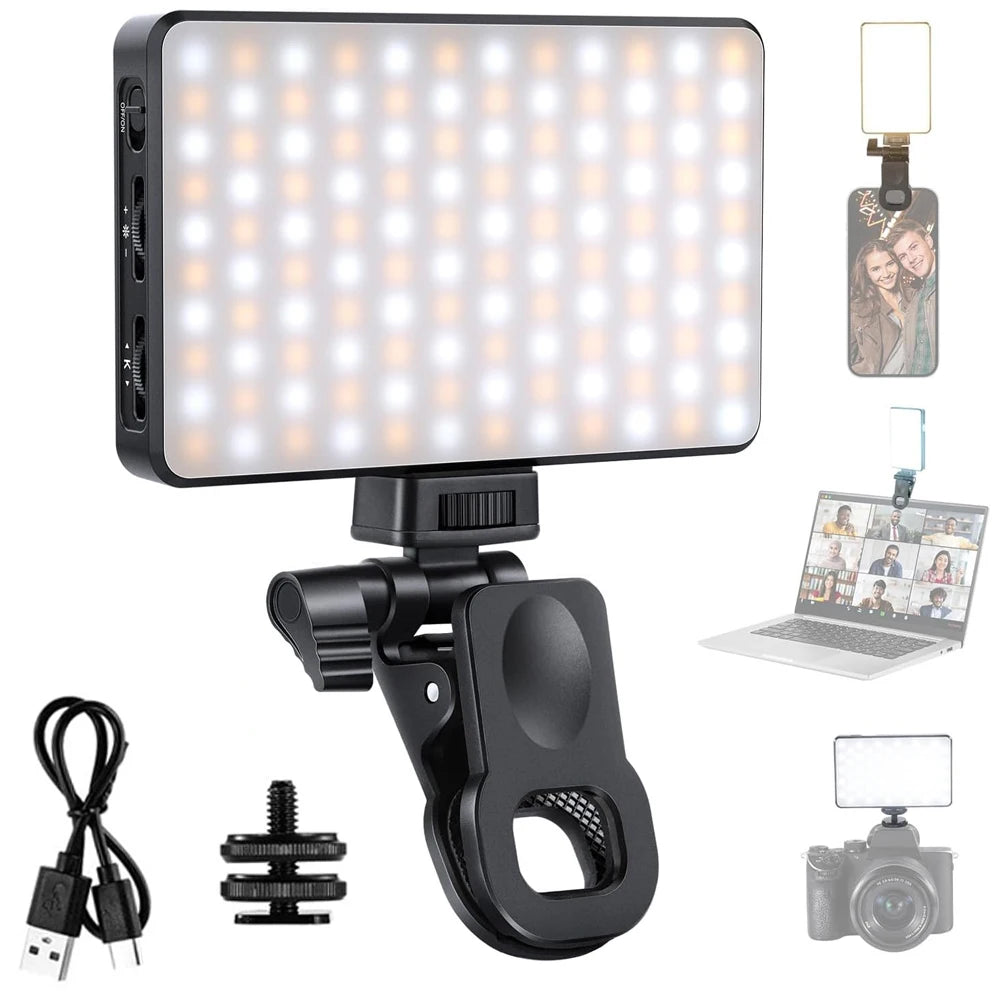 Luz LED para Selfie, luz de relleno para teléfono, 120 LED, 3000mAh, luz de vídeo portátil recargable para Tiktok, Vlog, videoconferencia, Selfie