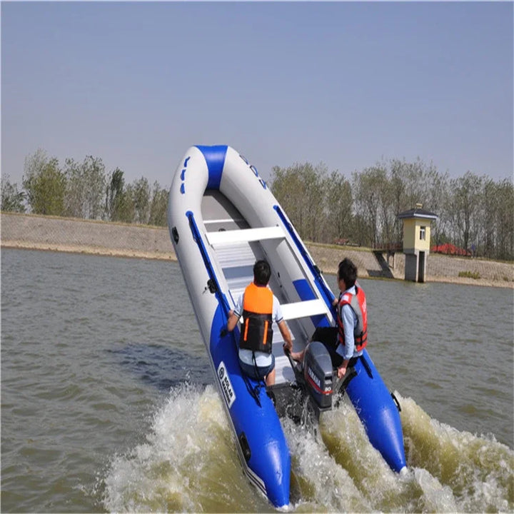 /4 personas 8,85 pies barco de asalto inflable velocidad Kayak pesca canoa Hovercraft piso de aluminio