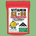 Parches de Vitamina K2 con D3, Contienen Complejo de Vitamina D y K, Biotina y Ácido Fólico Premium, Parche Transdérmico, 30 Parches