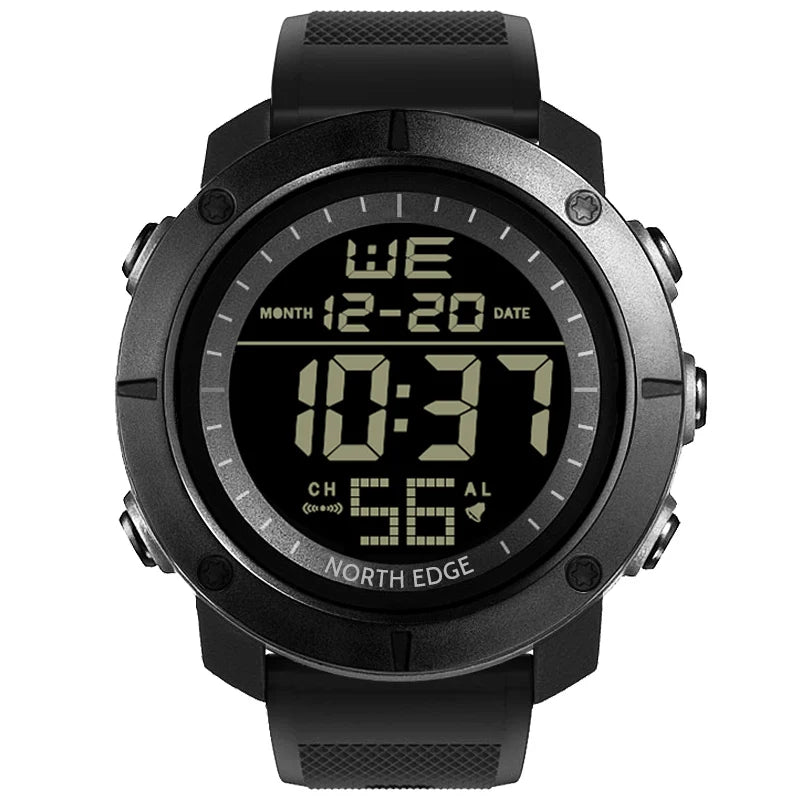 Reloj digital para hombre NORTH EDGE, estilo militar, hora mundial, alarma, cronómetro deportivo, sumergible 50 M, reloj de pulsera para hombre 2022