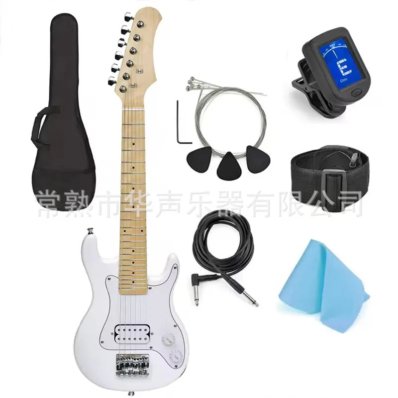 Guitarra Eléctrica de 30 Pulgadas para Niños y Niñas Principiantes, con Correa de Mochila y Accesorios, Instrumento de Cuerda