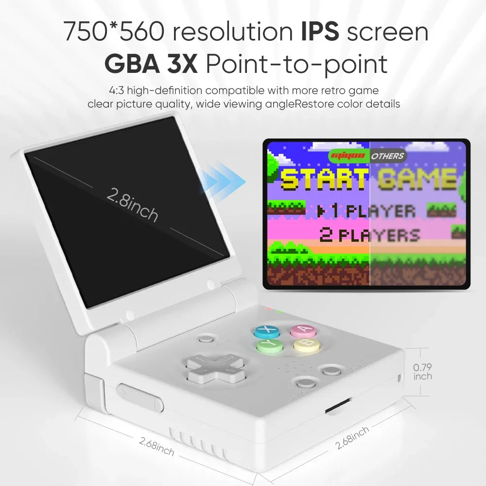 Consola de juegos portátil MIYOO MINI FLIP con pantalla IPS de 2.8'', sistema Linux, consolas de videojuegos, estuche gratis, doble joystick analógico, regalo para gamers.