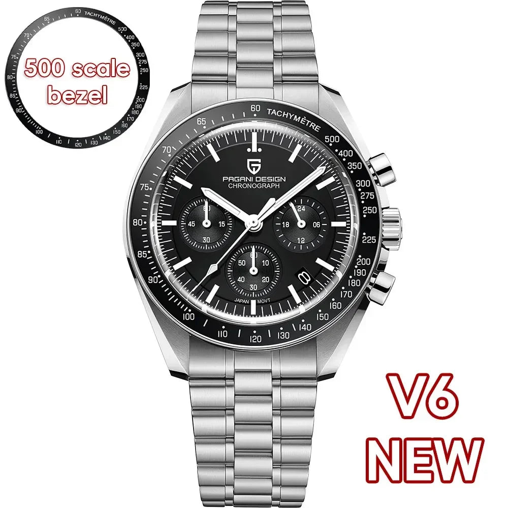PAGANI DESIGN 2026 Nuevos Relojes de Hombre Reloj de Cuarzo de Lujo Superior para Hombres Cronógrafo de Velocidad con Fecha Automática Reloj de Pulsera con Espejo de Zafiro AR