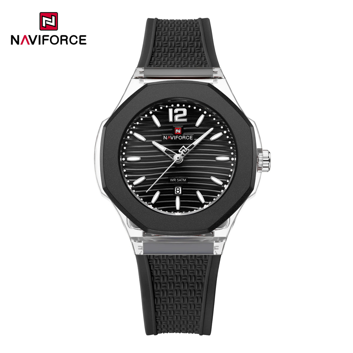 Reloj de cuarzo para mujer NAVIFORCE, resistente al agua 5ATM, correa de silicona, analógico, luminoso, casual y deportivo para dama