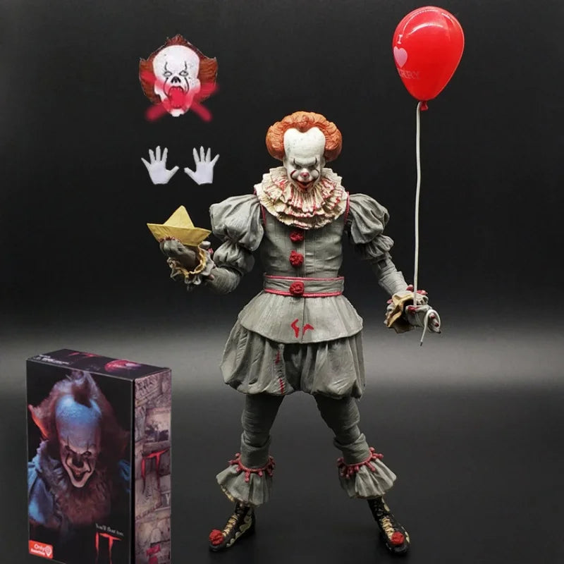 Figura de acción Neca It Pennywise Joker Reborn Moonlight Edición Limitada Modelo de muñeco coleccionable de terror de lujo Regalo para fans de películas