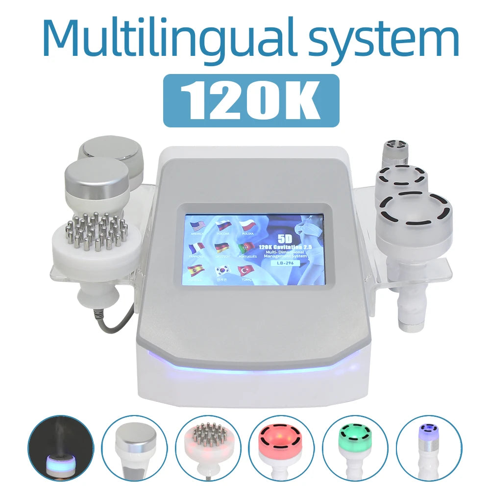 Máquina de cavitación 120K, masaje con vacío, modelado corporal, lifting facial, anticelulítico, vibración con calor, dispositivo de belleza.
