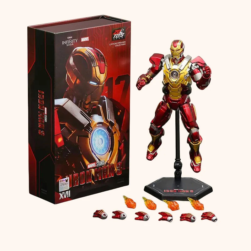 ZD Toys Iron Man figura de acción Mark 35 pargo rojo Iron Man MK 24 MK 22 MK 47 Tony Stark Ironman figura acción coleccionar juguete para regalo