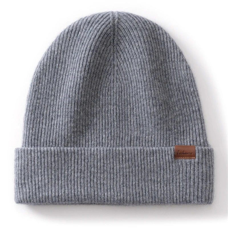 Gorros de invierno para mujeres/hombres, gorros informales para exteriores, gorros tejidos de Cachemira, gorro grueso de dos capas, gorro cálido a prueba de viento para Unisex
