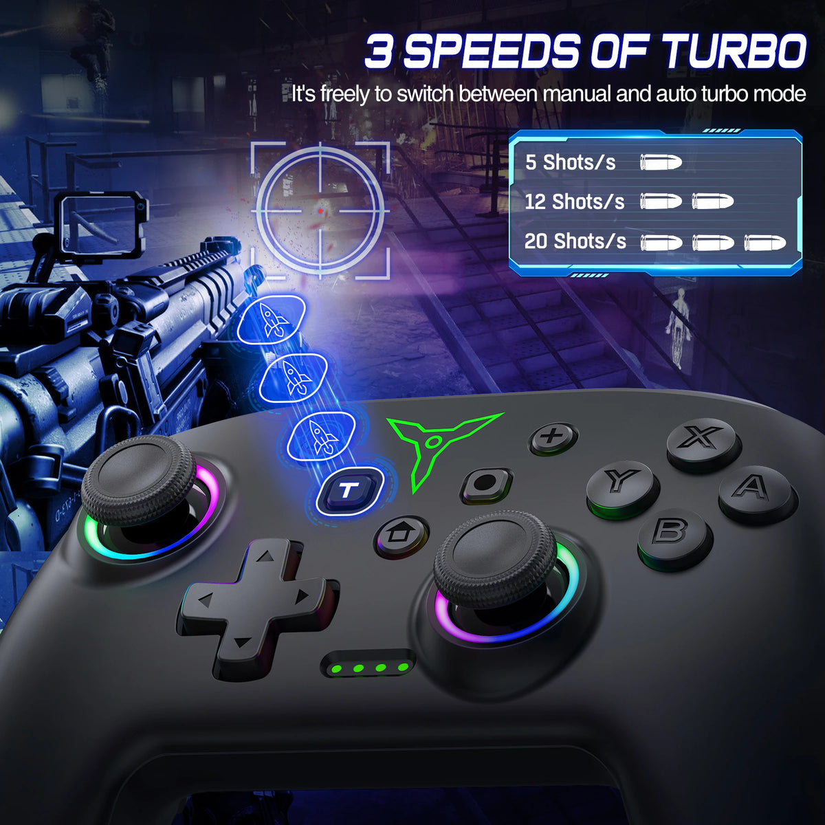 Control Inalámbrico BEBONCOOL para Switch 2 con Joystick y Doble Vibración, Compatible con Switch OLED/Lite, Control Remoto para Juegos