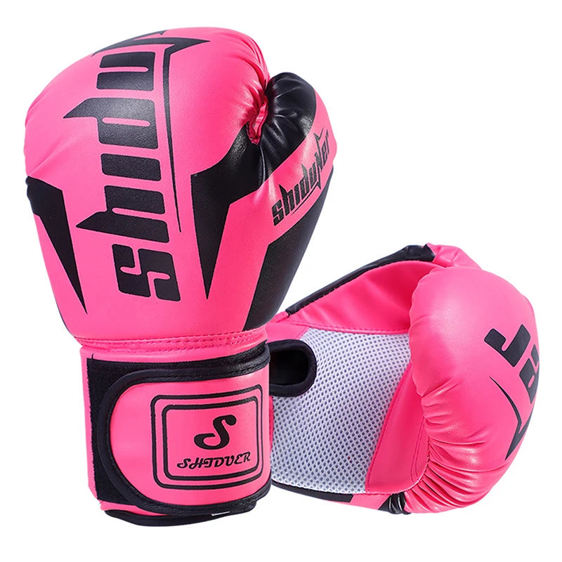 6/10 Oz PU transpirable niños adultos profesional Sanda Muay Thai Taekwondo guantes de boxeo transpirables neutros