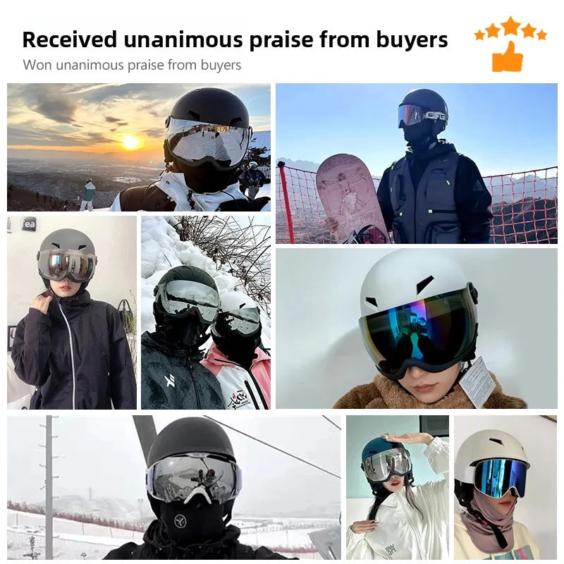 Eastinear-casco de esquí para gatito para hombre, gafas de nieve en uno, equipo de esquí deportivo cálido para adulto, casco de Snowboard, accesorios de snowboard