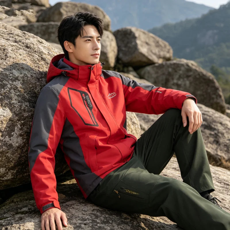 Traje de esquí de lana gruesa y cálida para hombre, impermeable, a prueba de viento, conjunto de chaqueta y pantalones para snowboard, traje de esquí para nieve de invierno al aire libre