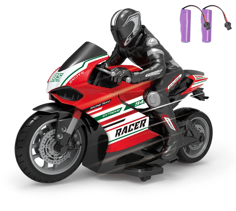 2.4G 1: 10 Rc Motorcycle 4CH Electric Drift Motorcycle for Children Remote Control Car Electric Model Toys for Boys Kids Gift