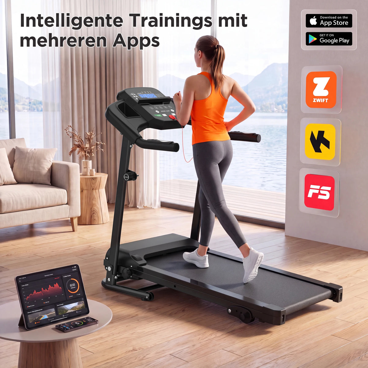 Caminadora plegable de 2,5 HP con inclinación, caminadora eléctrica compacta con asas para el hogar, máquina para correr portátil, pantalla LED, 3 modos de trabajo, cinturón antideslizante que absorbe los golpes, capacid