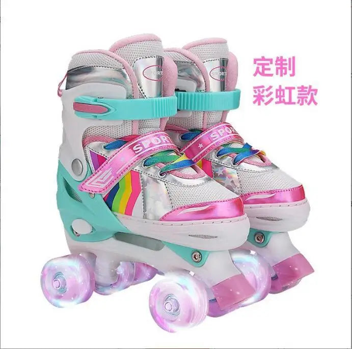 Patines de Ruedas Ajustables de Talla 4, Patines de Doble Fila, Patines de Moda