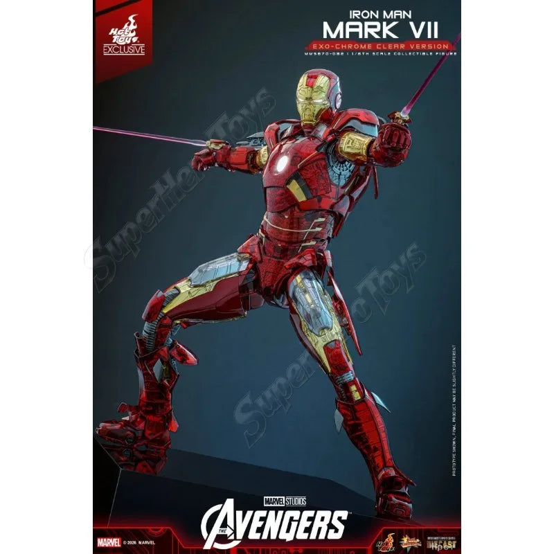 En stock MMS870D82 The Avengers Figura Coleccionable Iron Man Mark VII (Versión Exo-Chrome Transparente) Escala 1/6 Exclusiva de Hot Toys