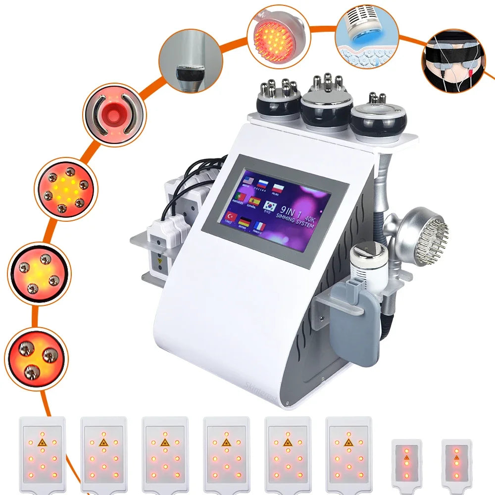 Máquina de cavitación ultrasónica 9 en 1 40K KIM 8, láser de grasa al vacío, adelgazamiento, quema de grasa, lifting, reafirmación de la piel, hidroterapia corporal, novedades del almacén alemán