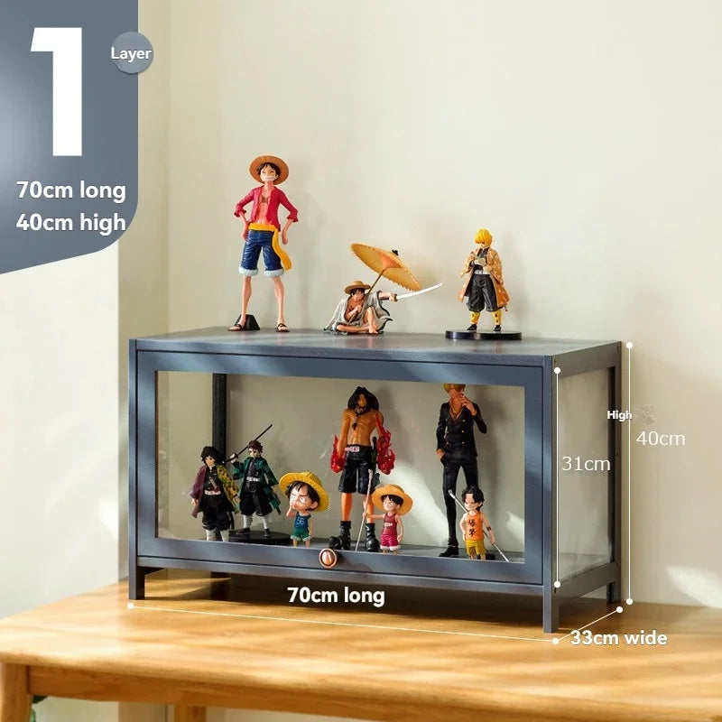 Vitrina hecha a mano, vitrina transparente a prueba de polvo con imitación de vidrio, caja de almacenamiento acrílica para juguetes Lego, estante para libros