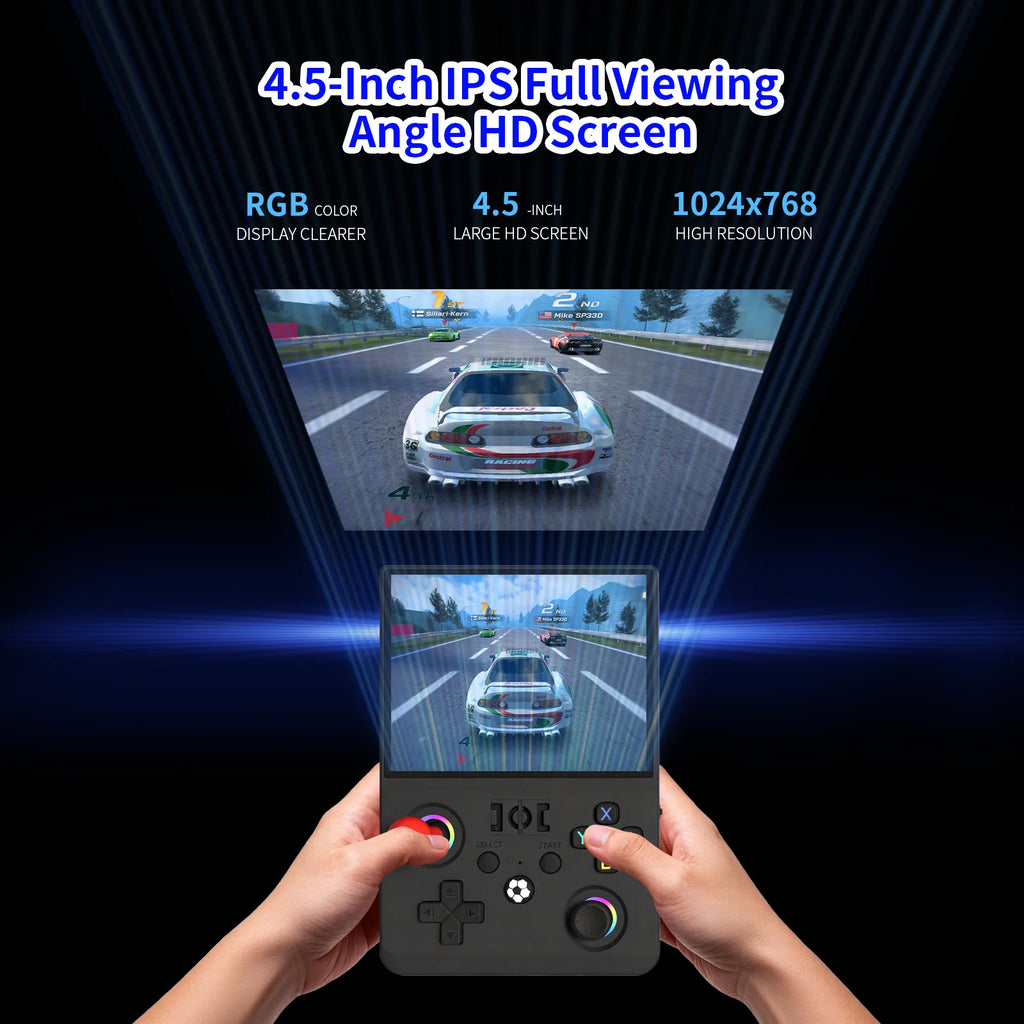 MAXⅡ 2026 Consola de Juegos Retro Portátil de 4.5 Pulgadas, Pantalla IPS HD de 1024x768, Sistema Linux de Código Abierto con 2 Joysticks
