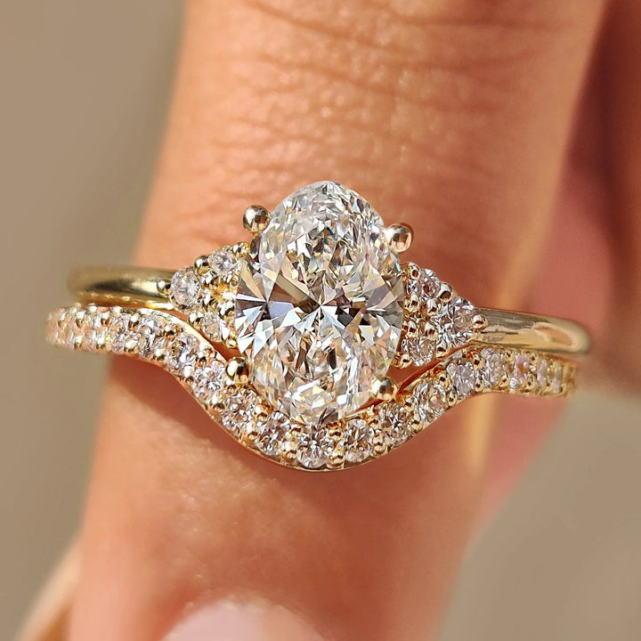 Anillo de Compromiso de Oro Amarillo Sólido de 18K con Diamante Cultivado en Laboratorio de Corte Ovalado de 2.0ct, E VS1 CVD, Certificado IGI, Joyería de Anillo de Boda para Mujer