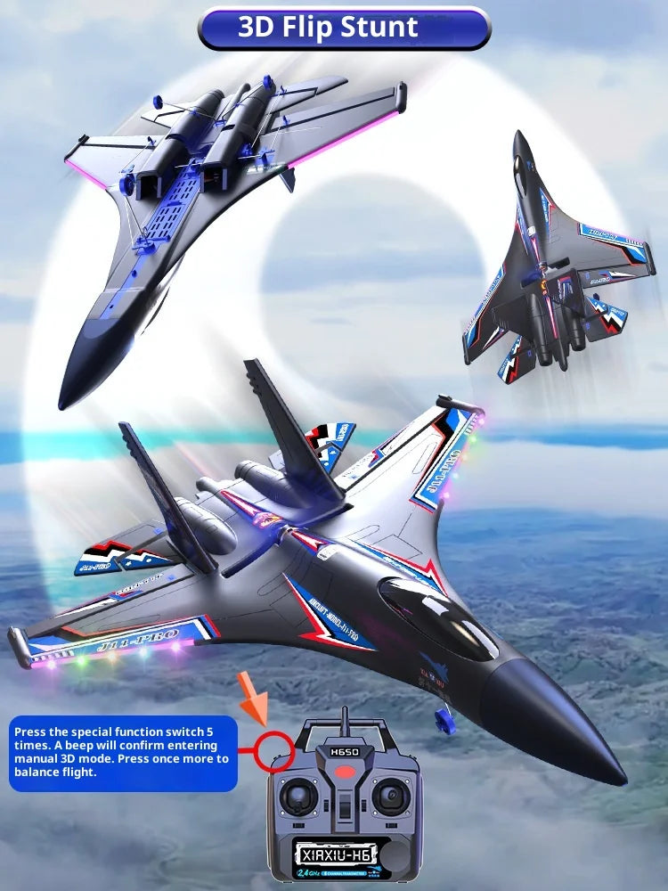 NUEVO Avión RC J11 Pro de 6 Canales con Motor sin Escobillas, 2.4GHz, Impermeable, Anfibio, Acrobacias 3D, Giro de 180°, para Aficionados
