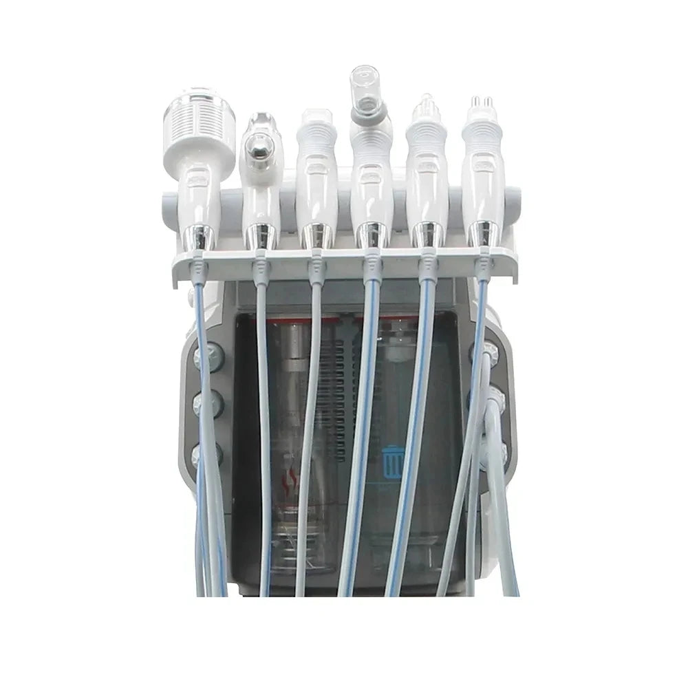 Máquina de Hidrodermoabrasión 6 en 1, Aqua Peel, Cuidado de la Piel, BIO Light RF, Limpieza Facial con Vacío, Hidrochorro de Agua y Oxígeno