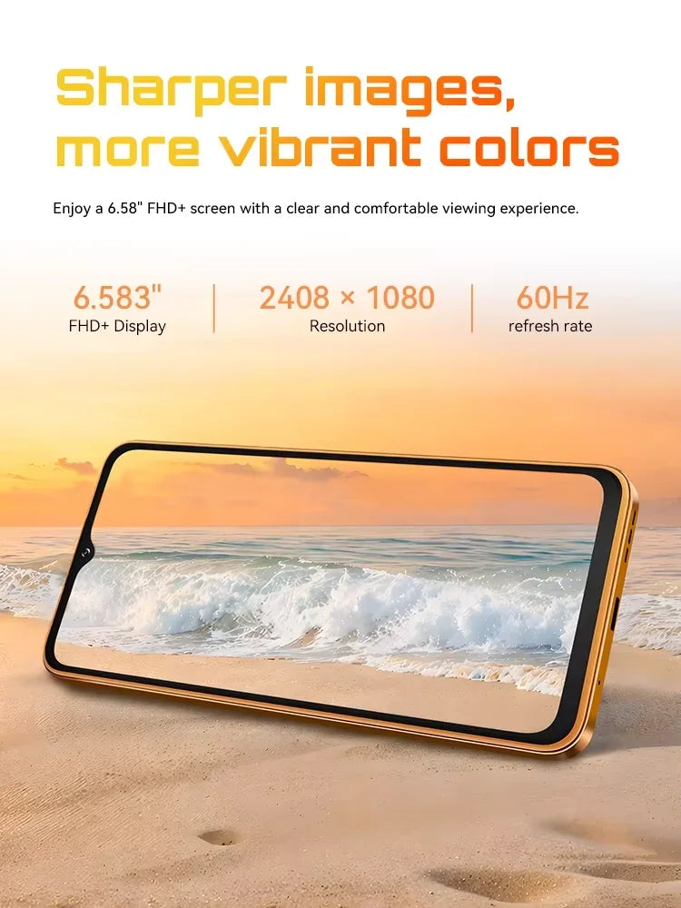 Smartphone Cubot A50 Android, 16 GB (6+10) RAM+128 GB ROM, 6.58" FHD+ 1080*2408 60 Hz, 5000 mAh, cámara de 48 MP+16 MP, NFC, reconocimiento facial, teléfono móvil con doble nano SIM