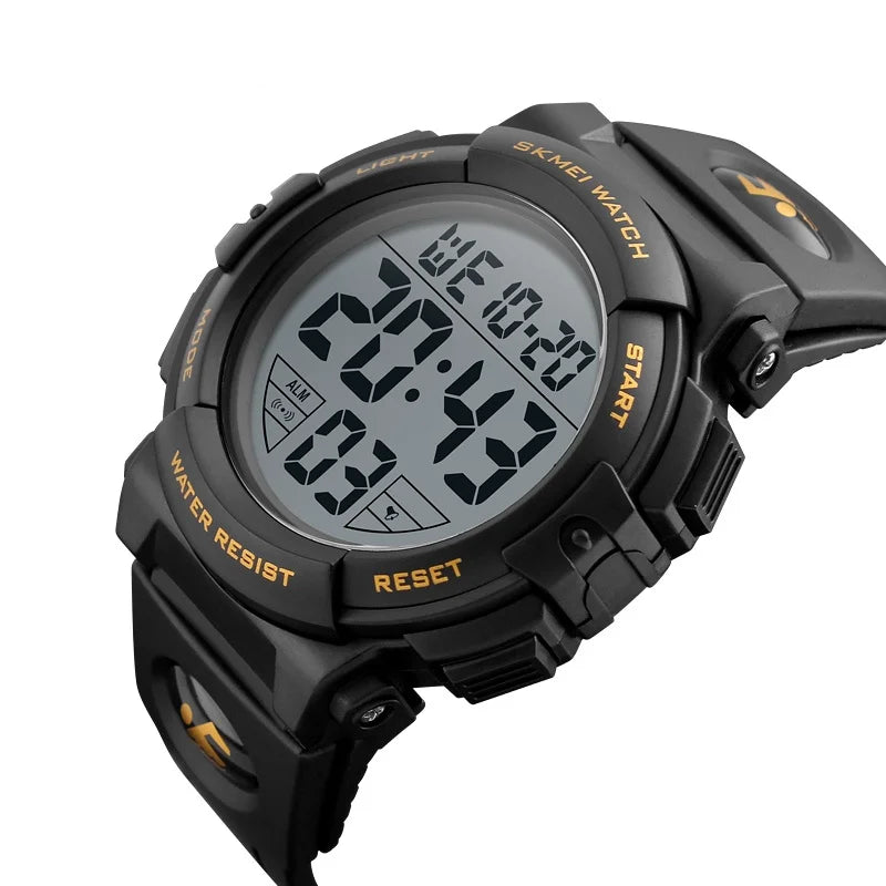 Skmei Fashion Big Dial Mens Sports Watches Waterproof Swimming LED Light Chronograph Date Digital Alarm Clock Male