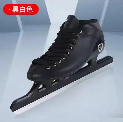 Patines de Hielo de Velocidad para Adultos, Forrados de Felpa, Cálidos, con Carcasa Rígida de Cuero Sintético, Patines de Competición Unisex