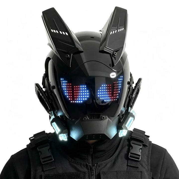 Máscara de Casco LED Cyberpunk con Pantalla Integrada - Control por APP, Tecnología de Cara Completa para Halloween, Cosplay, Fiesta, Festival de Música