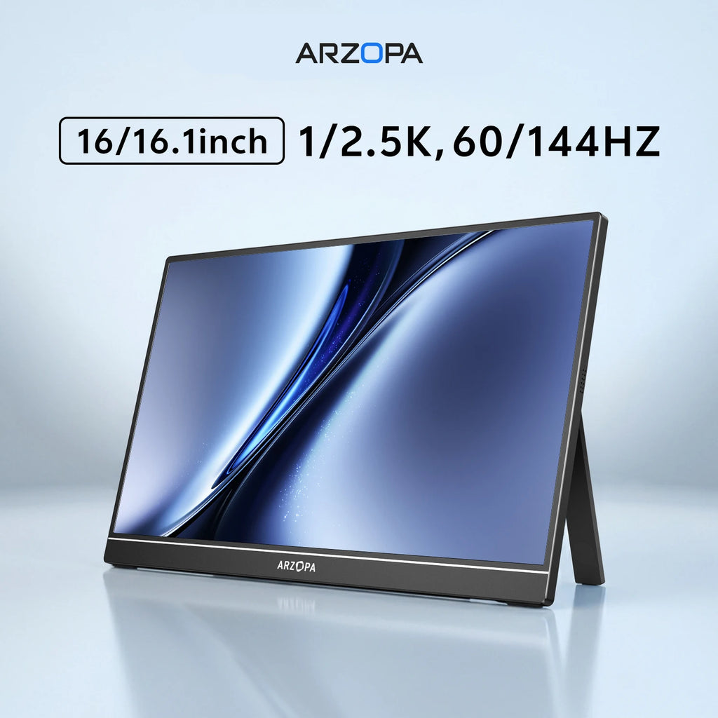 ARZOPA 16/16,1 pulgadas, 1/2,5 k, 60/144 HZ Monitor portátil IPS mini-hdmi segunda pantalla externa para Mac Laptop PC Switch Xbox PS4/5