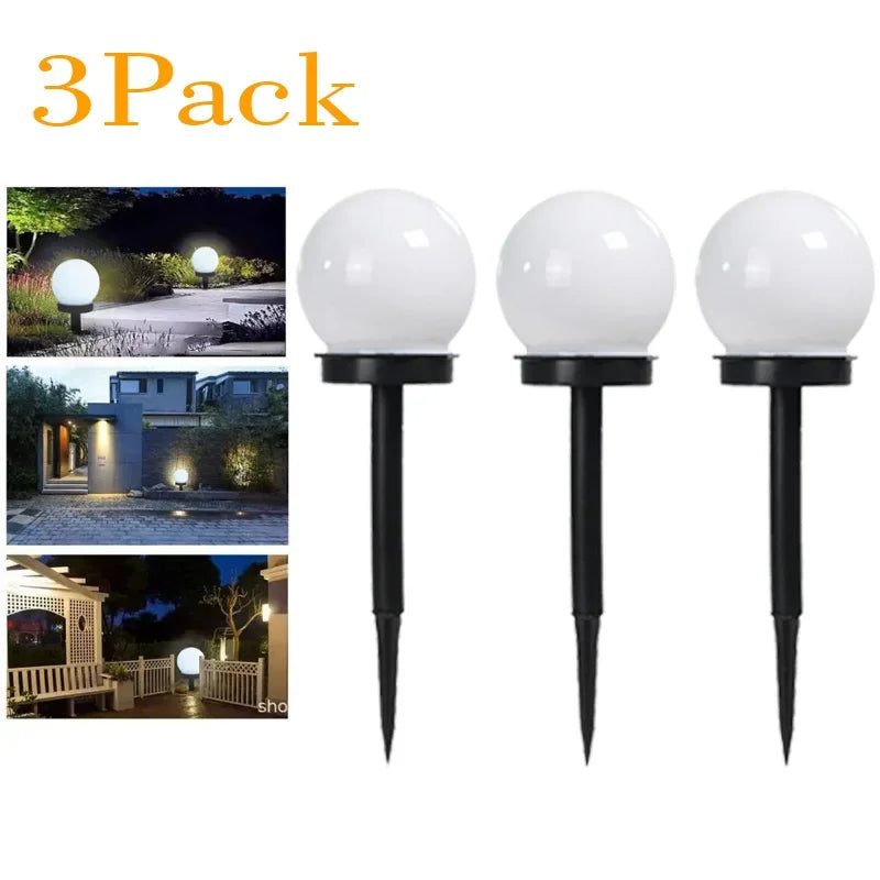 Lámpara LED solar de 1/3/6/9 piezas, luz de energía impermeable para jardín exterior, calle, panel solar, luces de bola, lámpara de patio y césped