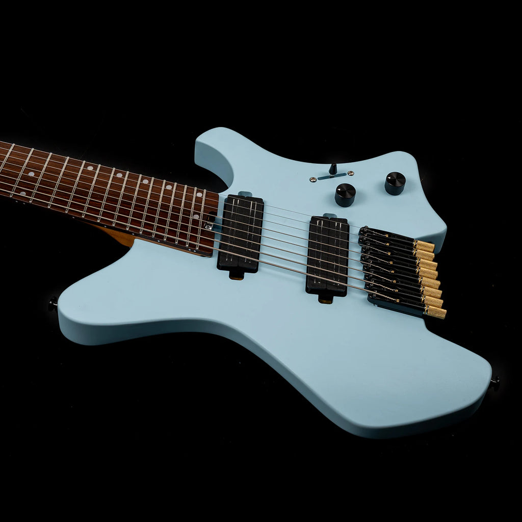EART Guitars GW-8F, guitarra eléctrica sin cabeza de 8 cuerdas, cuerpo de caoba asado, pastillas HH multiescabeo de 25,5-26,25"