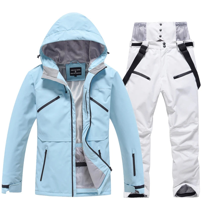 Conjunto de traje de esquí impermeable para hombre y mujer, traje de nieve, conjunto de chaqueta y pantalón de esquí, ropa de exterior, snowboard, en general