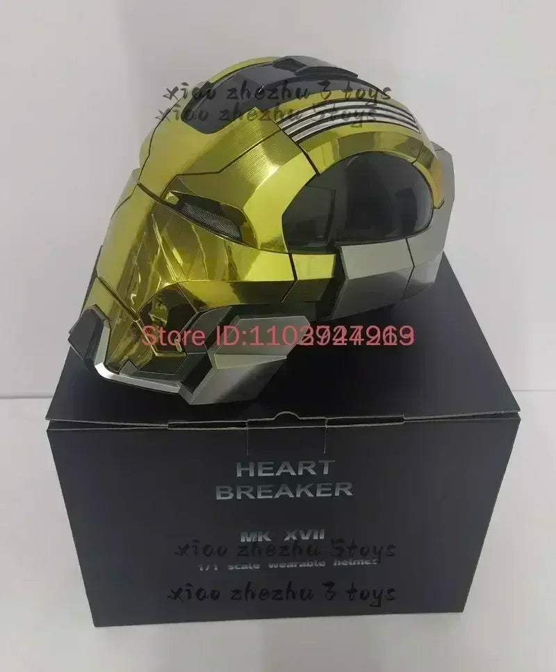 Casco de Iron Man Mk5 Mk7 Mk50 Mk17, Casco Usable con Control Remoto de Voz Eléctrico, Regalo Coleccionable para Adultos para Juego de Roles