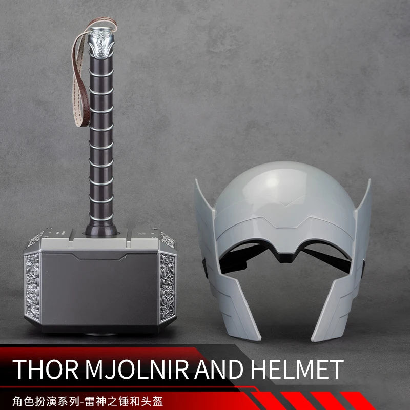Accesorio de cosplay de superhéroe de Marvel: escudo del Capitán América, martillo de Thor, máscara y casco para fiestas de Halloween y juegos de rol.